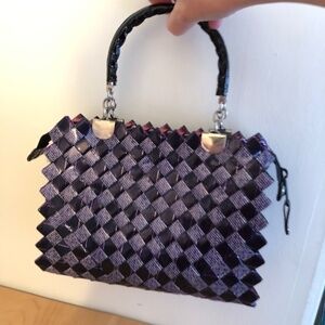 Nahui Ollin Purple Recycled Candy Wrapper Bag with Handles